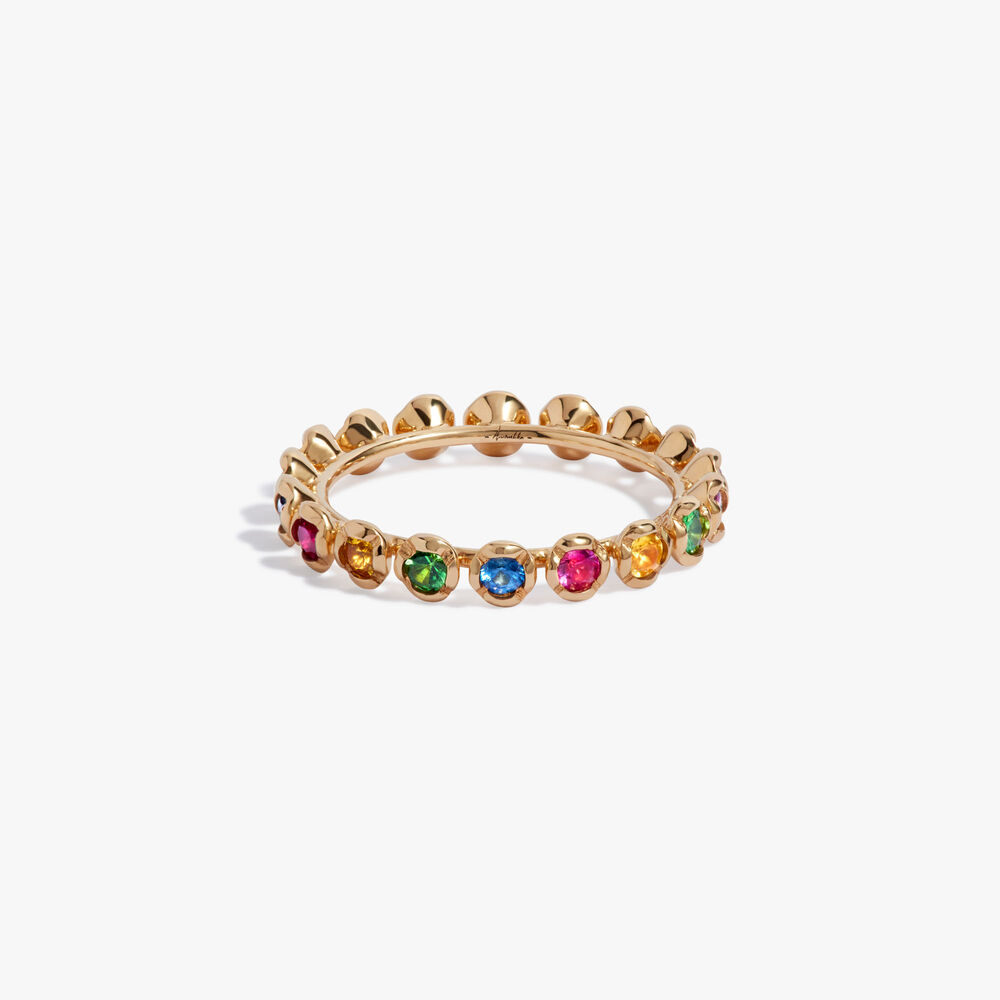 Marguerite 18ct Yellow Gold Rainbow Sapphire Eternity Ring | Annoushka jewelley